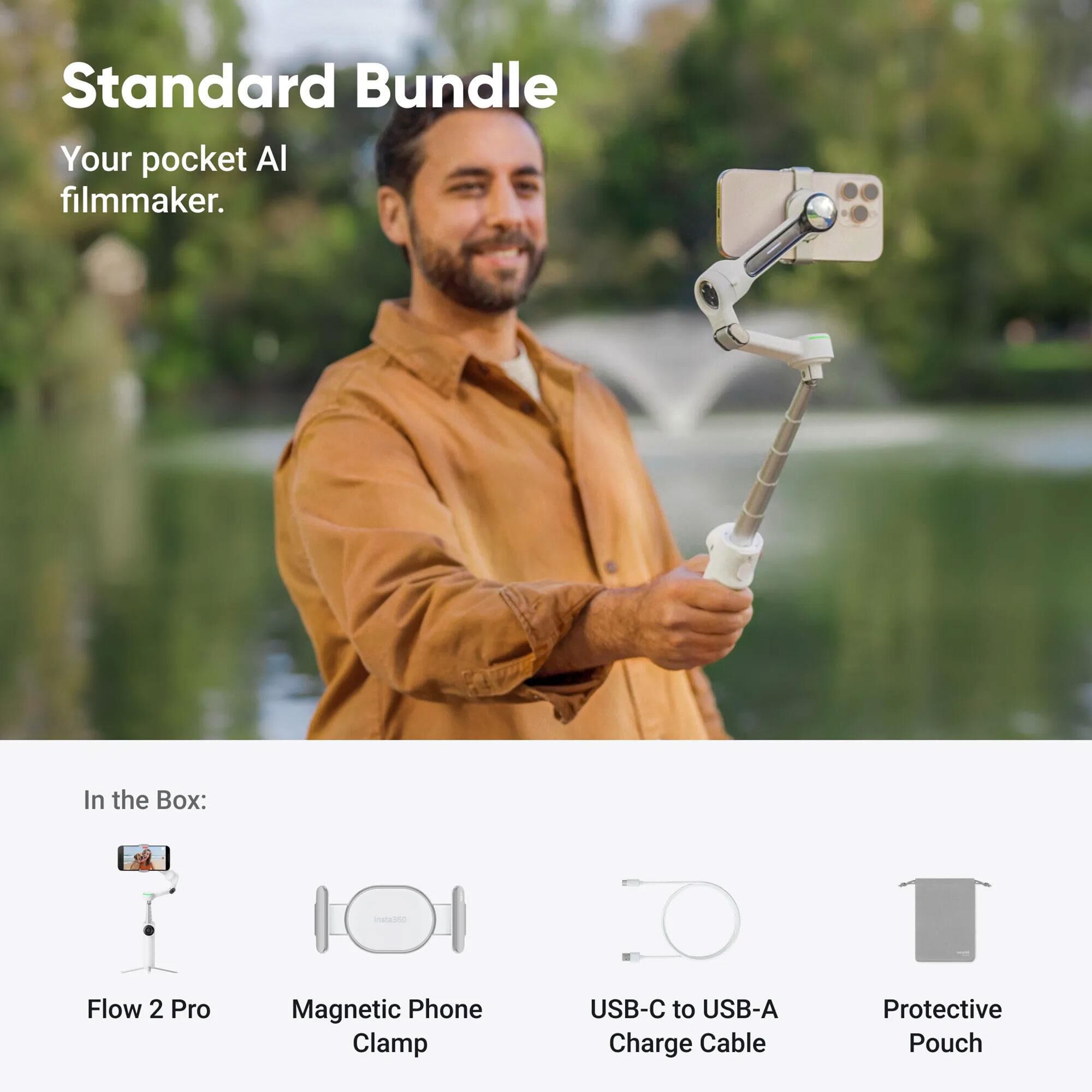 Insta360 Flow 2 Pro Gimbal in Summit White