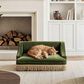 Jennifer Taylor Home Duchess 33" Medium Princess Pet Bed Sofa with Fringe Skirt in Olive Green, , large