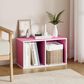 HOMLUX 2-Tier Open Shelf Bookcase in Pink and White, , large