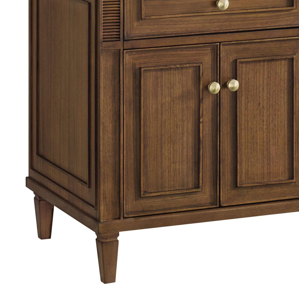 James Martin Vanities Lorelai 72&quot;Double Vanity in Mid-Century Walnut with 3 cm Carrara White Marble Top, , large