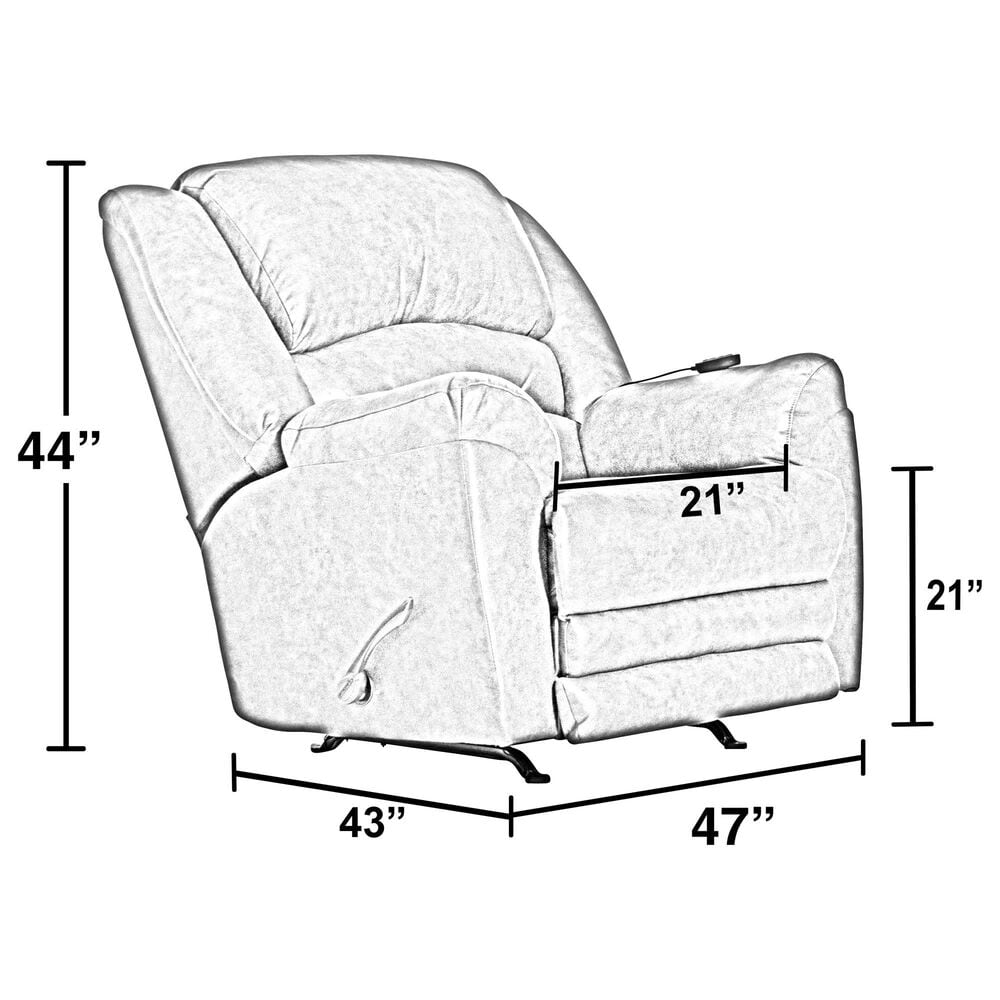 Catnapper Hayden Rocker Recliner with Heat and Massage in Steel, , large