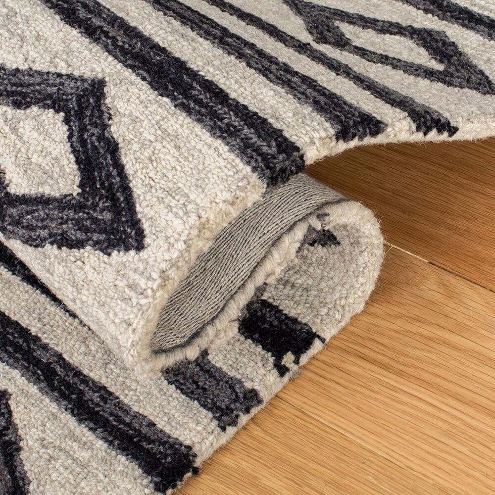 Safavieh Micro-Loop 4&#39; x 6&#39; Ivory and Charcoal Area Rug, , large