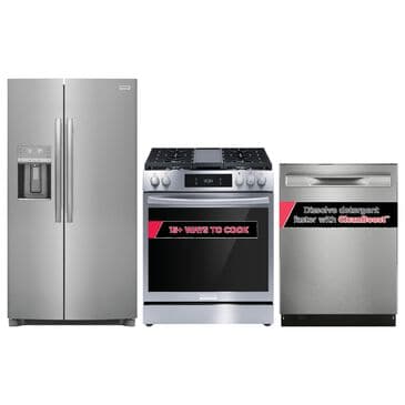 Frigidaire Gallery 3-Piece Kitchen Package with 36" Refrigerator, Gas Range and Pocket Handle Dishwasher in Stainless Steel, , large