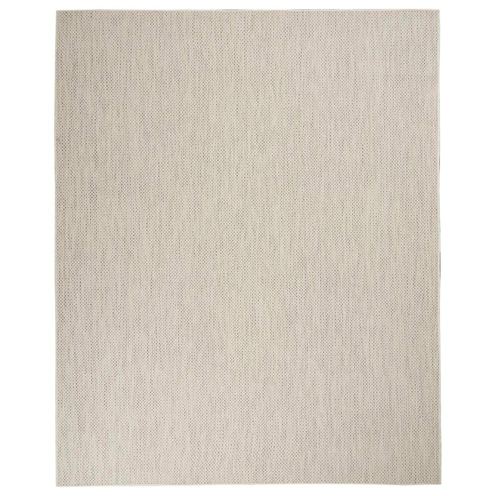 Nourison Courtyard Ivory and Silver 8&#39; x 10&#39; Indoor/Outdoor Area Rug, , large