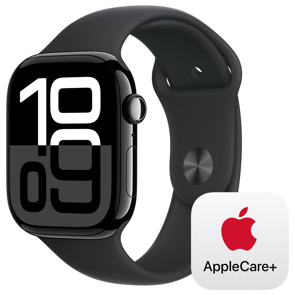 Apple Watch Series 10 GPS 42mm Jet Black Aluminum Case with Black Sport Band - M/L, , large