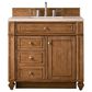 James Martin Vanities Bristol 36" Single Bathroom Vanity in Saddle Brown with 3 cm Eternal Marfil Quartz Top and Rectangular Sink, , large