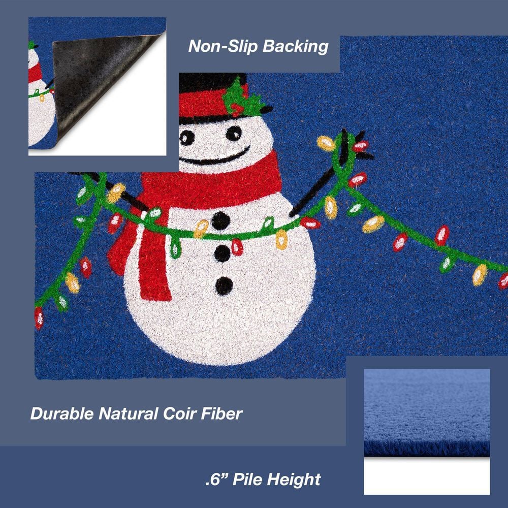 Trans-Ocean Import Natura Frosty and Bright 1&#39;6&quot; x 2&#39;6&quot; Navy Outdoor Door Mat, , large