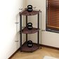 HOMLUX Turn-N-Tube 3-Tier Corner Bookshelf in Dark Cherry and Black, , large