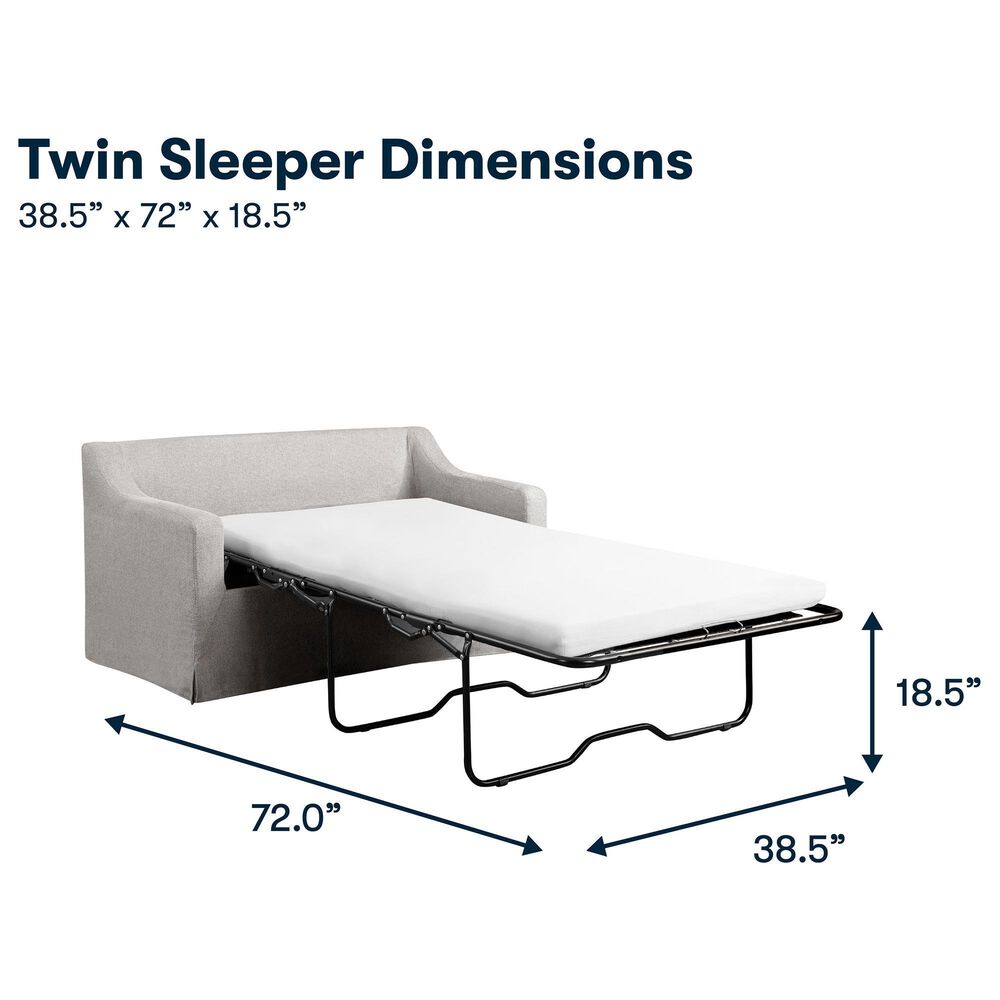 Lifestyle Solutions Harper Stationary Sleeper Loveseat in Oatmeal, , large