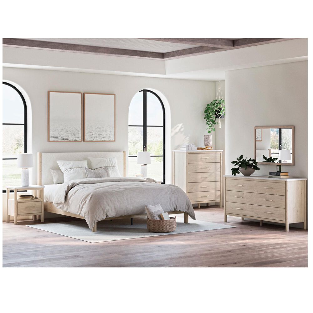 Ashley Cadmori 5 Piece King Platform Bedroom Set in Brown and White, , large