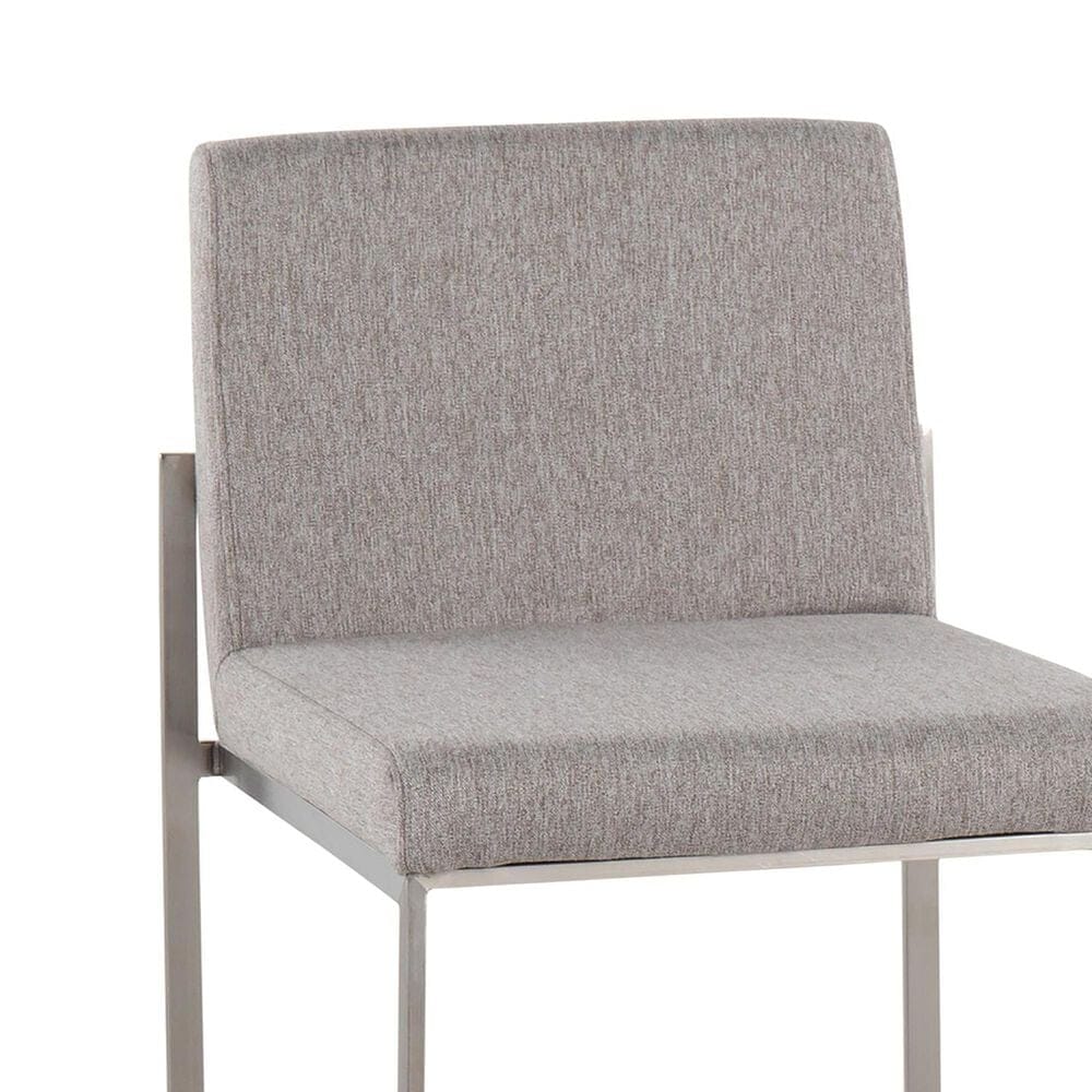 Lumisource Fuji High Back Counter Stool with Grey Fabric Cushion in Stainless Steel &#40;Set of 2&#41;, , large
