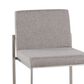 Lumisource Fuji High Back Counter Stool with Grey Fabric Cushion in Stainless Steel (Set of 2), , large