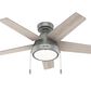 Hunter Burroughs 44" Ceiling Fan with LED Lights in Matte Silver, , large