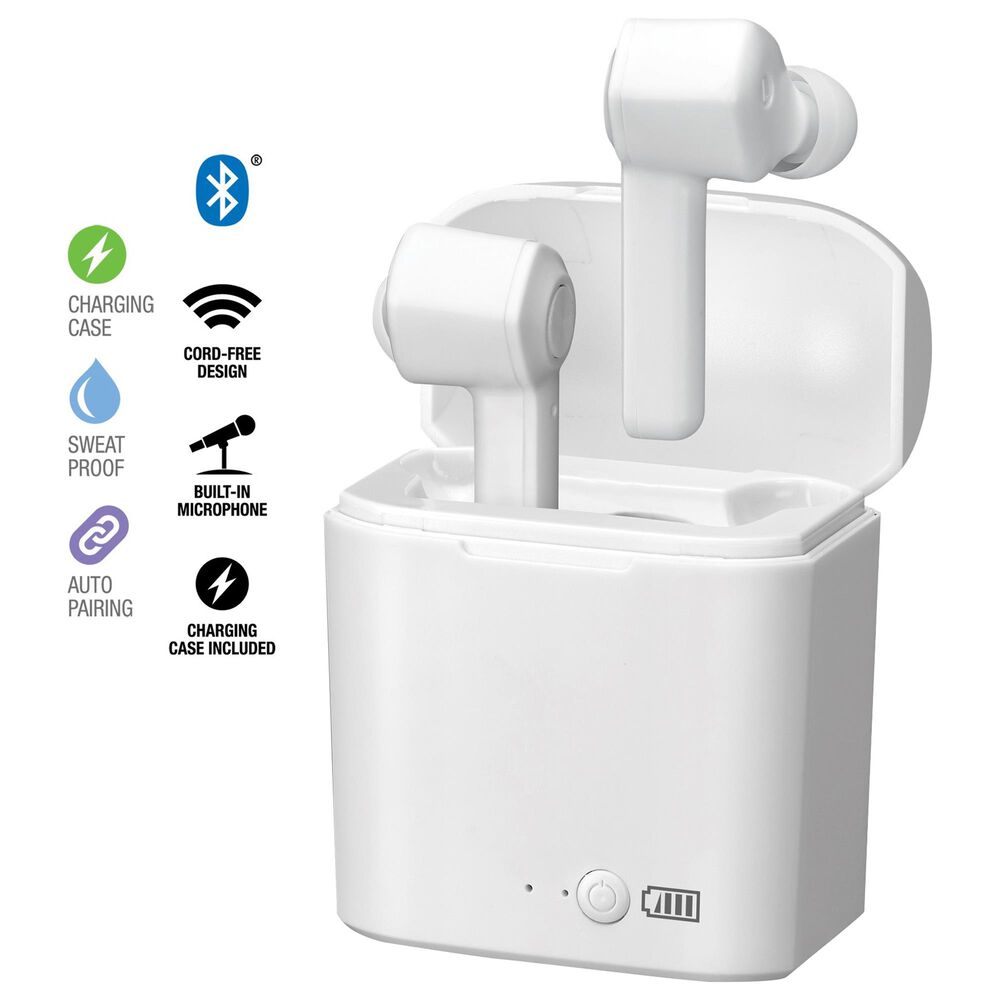 iLive Truly Wire-Free Bluetooth Earbuds in White, , large