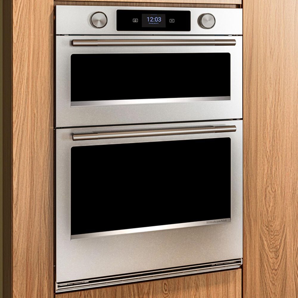 KitchenAid 6.4 Cu. Ft. Smart Electric Combo Wall Oven with Intelligent Cooking Camera in PrintShield Stainless Steel, , large