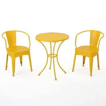 Hearth and Haven Colmar 3-Piece Outdoor Bistro Set in Yellow, , large