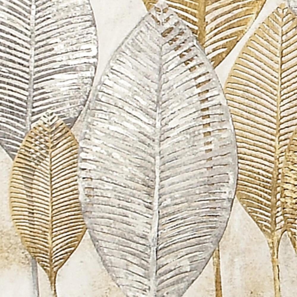 Maple and Jade 27&quot; x 55&quot; Framed Wall Art in Gold, Silver and White, , large