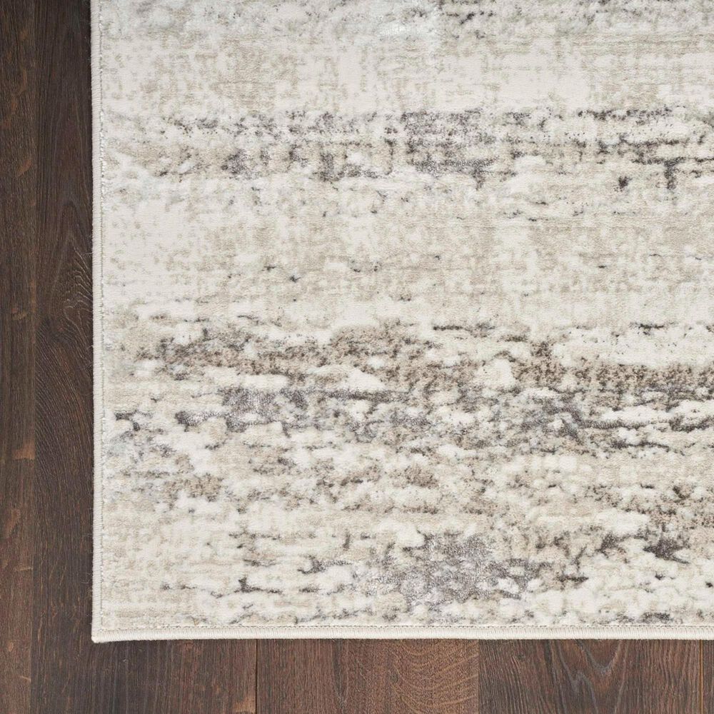 Nourison Glitz GLZ10 Cream and Grey 9&#39; x 12&#39; Area Rug, , large