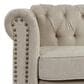 Morden Fort Chesterfield 2-Piece Stationary Linen Chair and Sofa Set in Beige, , large
