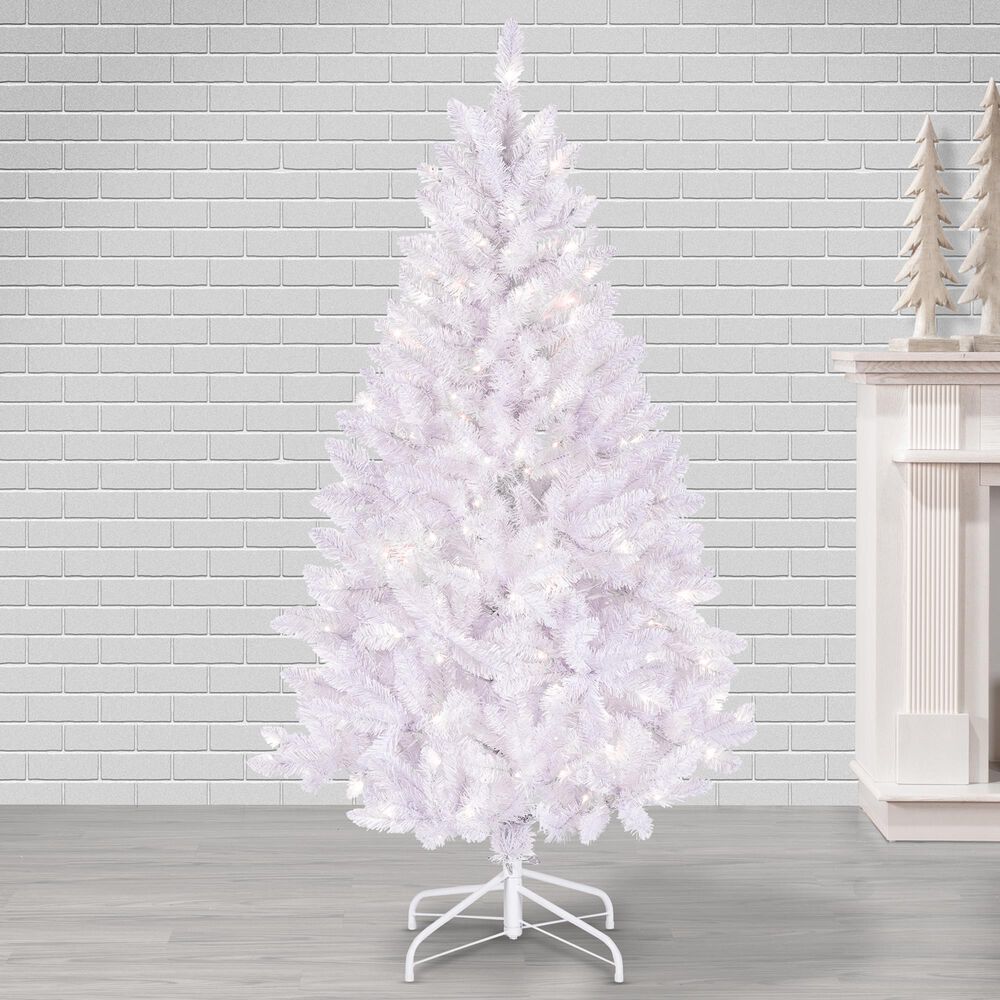 The Gerson Company 5&#39; Parkview Pine Artificial Christmas Tree with Multicolored LED Lights in White, , large