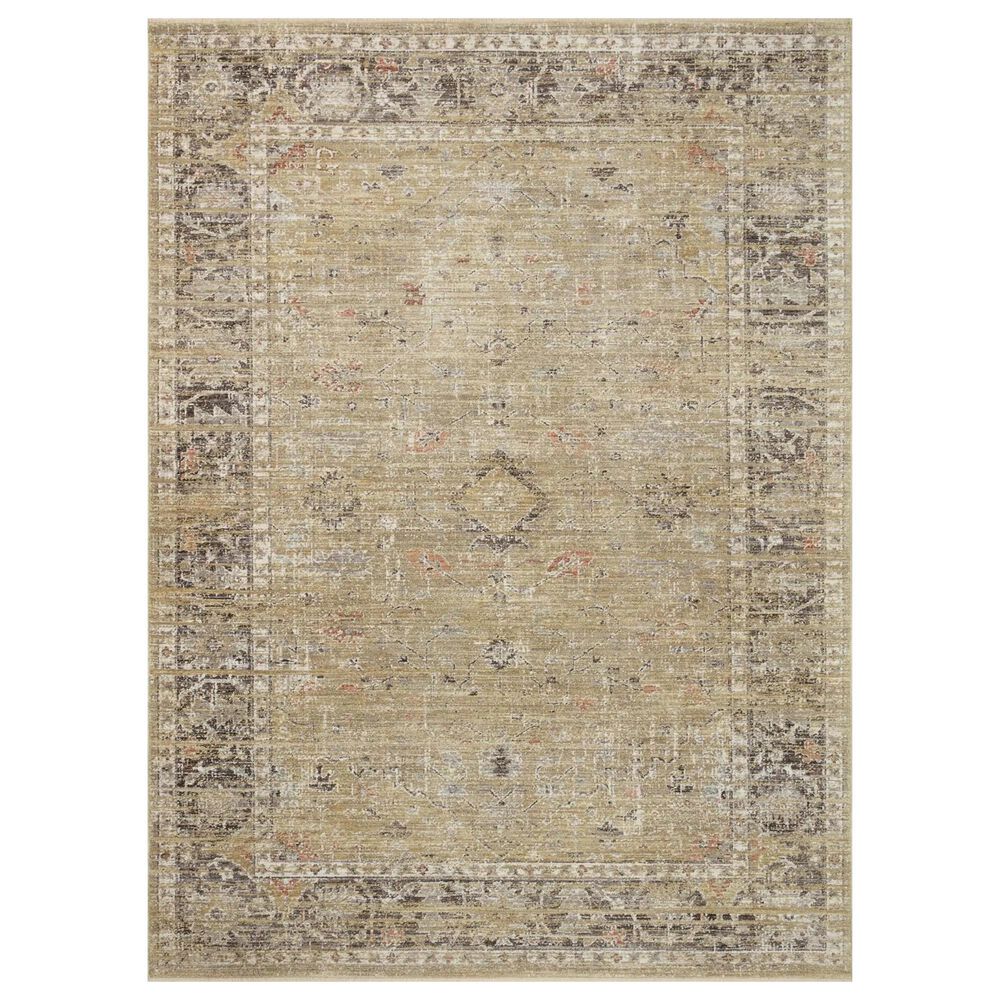 Magnolia Home Millie 7"10" Round Gold and Charcoal Area Rug, , large