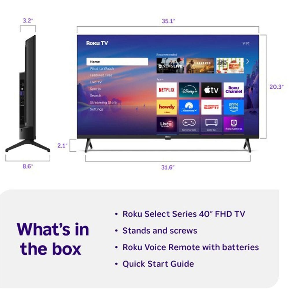 Roku 40" Class Select Series FHD LED in Black - Smart TV, , large