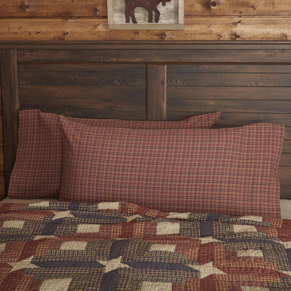 VHC Parker Primitive King Pillow Case Set in Burgundy, , large