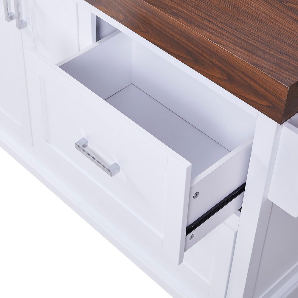 HOMLUX 53" Large Kitchen Island with 3.5" Thick Desktop in White, , large