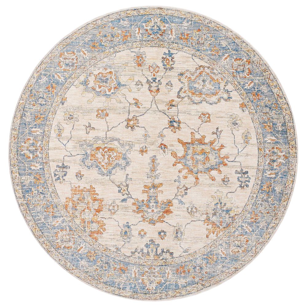 Surya Chicago CHG2311 7"10" Round Light Beige, Slate, Mustard, Black, Blue, Light Grey Area Rug, , large