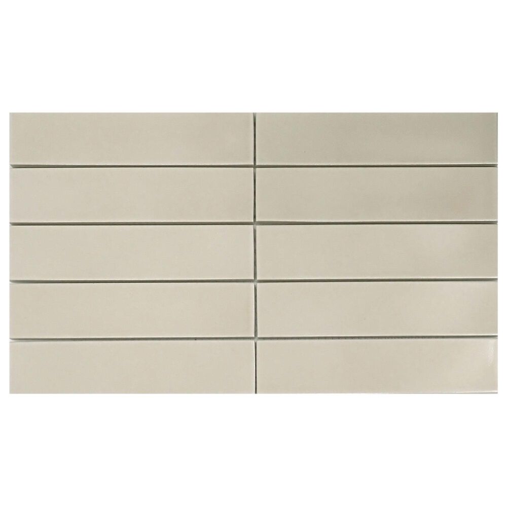Emser Kaizen Oat 2" x 8" Rectangle on 9" x 15" Satin Porcelain Mosaic Sheet, , large