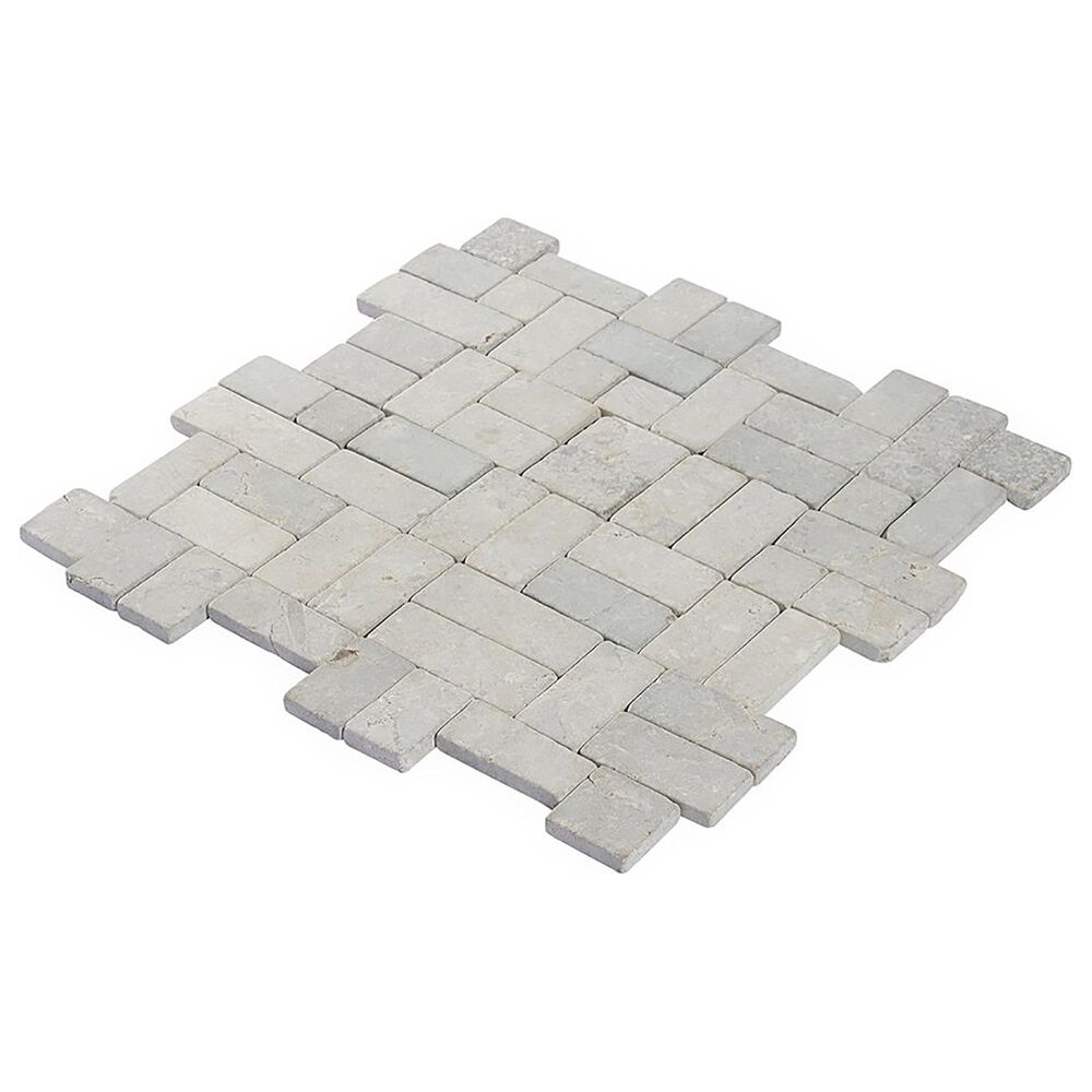 Soho Studio Pebblestone Prambanan Grey 12&quot; x 12&quot; Natural Stone Mosaic Sheet, , large