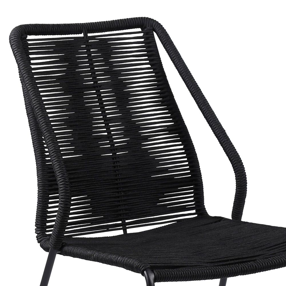 Blue River Clip Outdoor Dining Chair with Black Rop in Black (Set of 2), , large