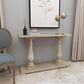 Uma Enterprises Farmhouse Pedestal Console Table in White, , large
