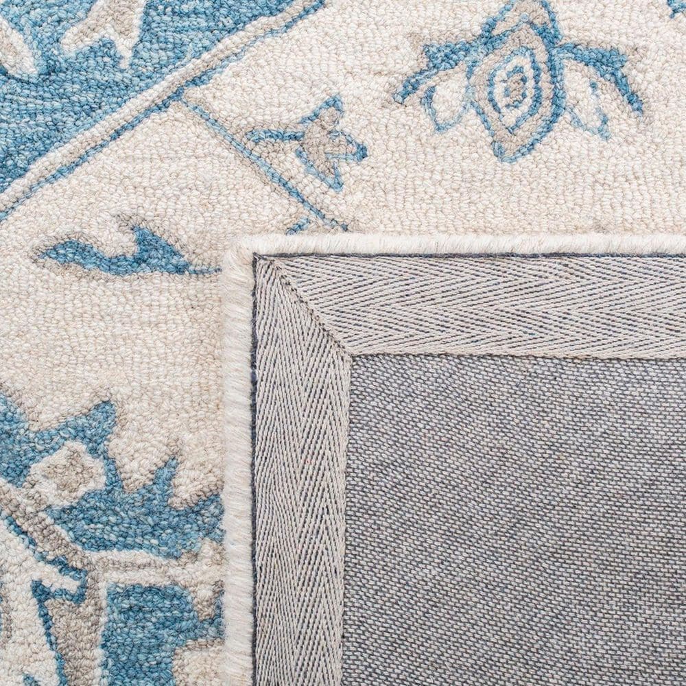 Safavieh Micro-Loop MLP213M 2&#39;3&quot; x 9&#39; Ivory and Blue Runner, , large