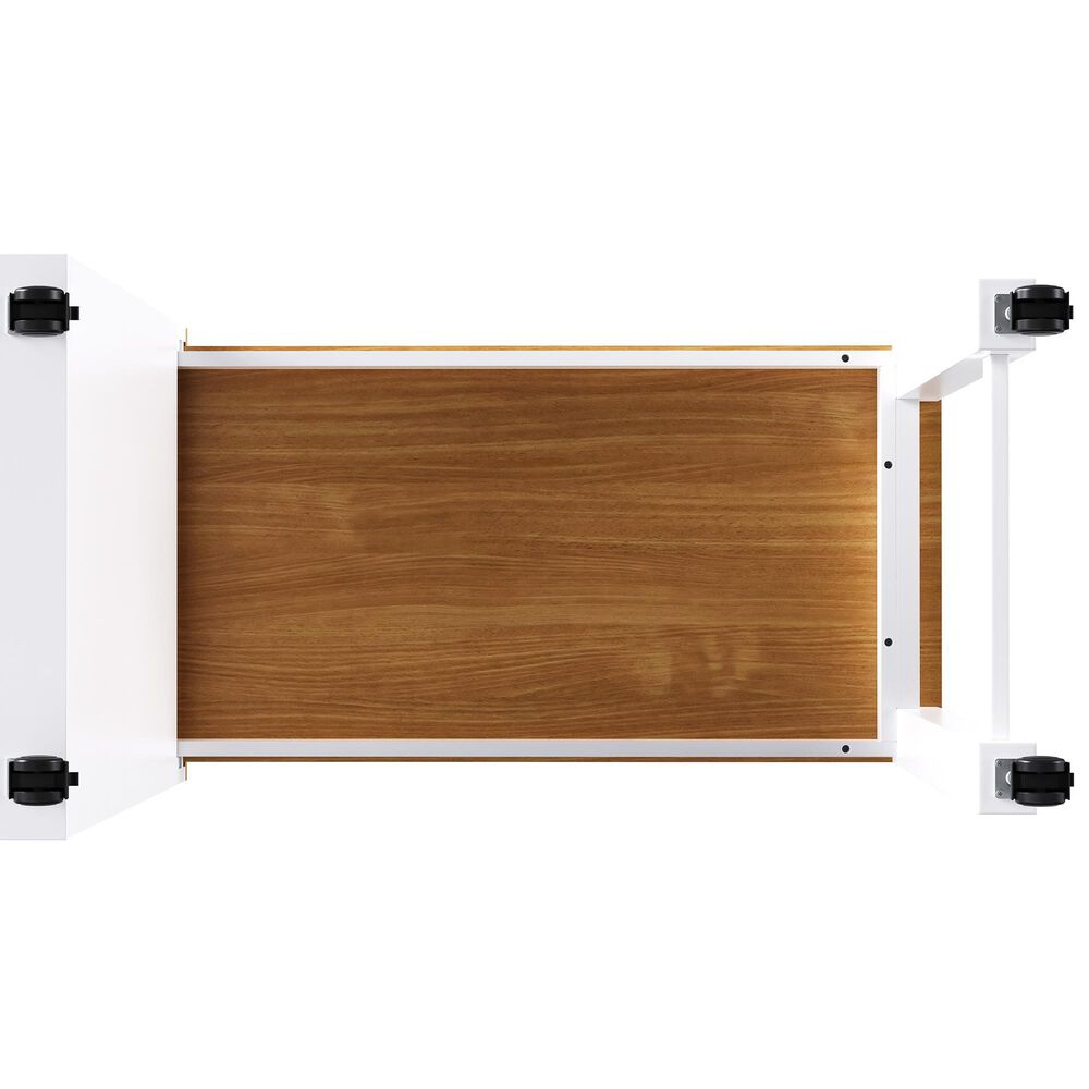 HOMLUX 74.8" Kitchen Island with Extendable Dining Table in White and Natural, , large