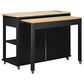 HOMLUX 47" Kitchen Island with Extendable Dining Table in Black, , large