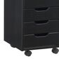 Linon Home Decor Cary 6-Drawer Rolling Cart in Black, , large