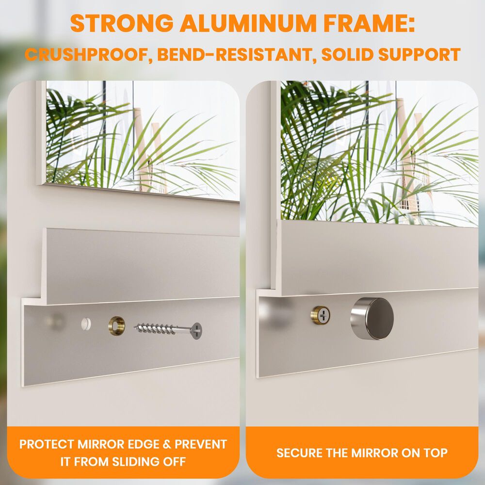 HOMLUX 36" x 72" Frameless Full Length Wall Mounted Fitness Mirror in Silver (Set of 2), , large