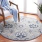 Safavieh Micro-Loop MLP387F 5" Round Gray and Blue Area Rug, , large