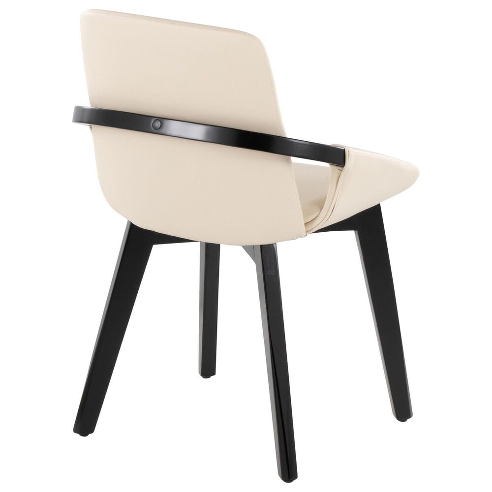LumiSource Cosmo Accent Chair with Faux Leather Cushion in Cream, , large