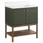 37B Isadore 30" Single Bathroom Vanity Cabinet in Deep Olive Green and White Composite Stone Top and Backsplash, , large