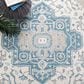 Safavieh Micro-Loop MLP213M 5" Square Ivory and Blue Area Rug, , large