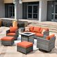 HOMLUX 7-Piece Patio Sofa Set in Orange, , large