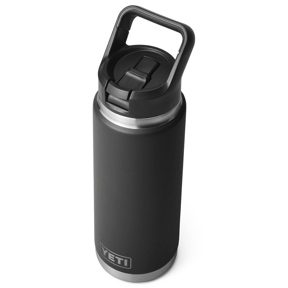 YETI Rambler 26 Oz Water Bottle with Straw Cap in Black, , large