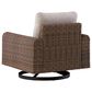 Ashley Dolan Creek Swivel Lounge Chair with Beige Cushion in Brown, , large