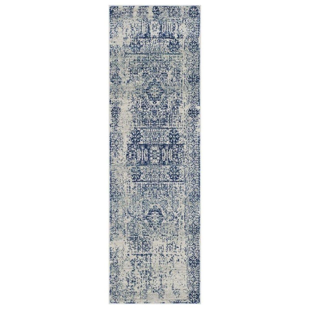 Safavieh Evoke EVK260C 2"2" x 9" Ivory and Blue Runner, , large