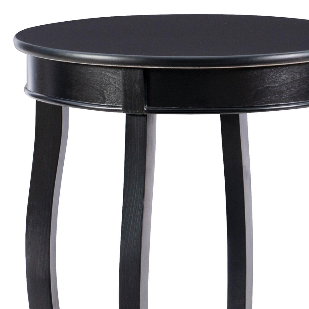 Linon Home Decor Rainbow Round Side Table in Black, , large