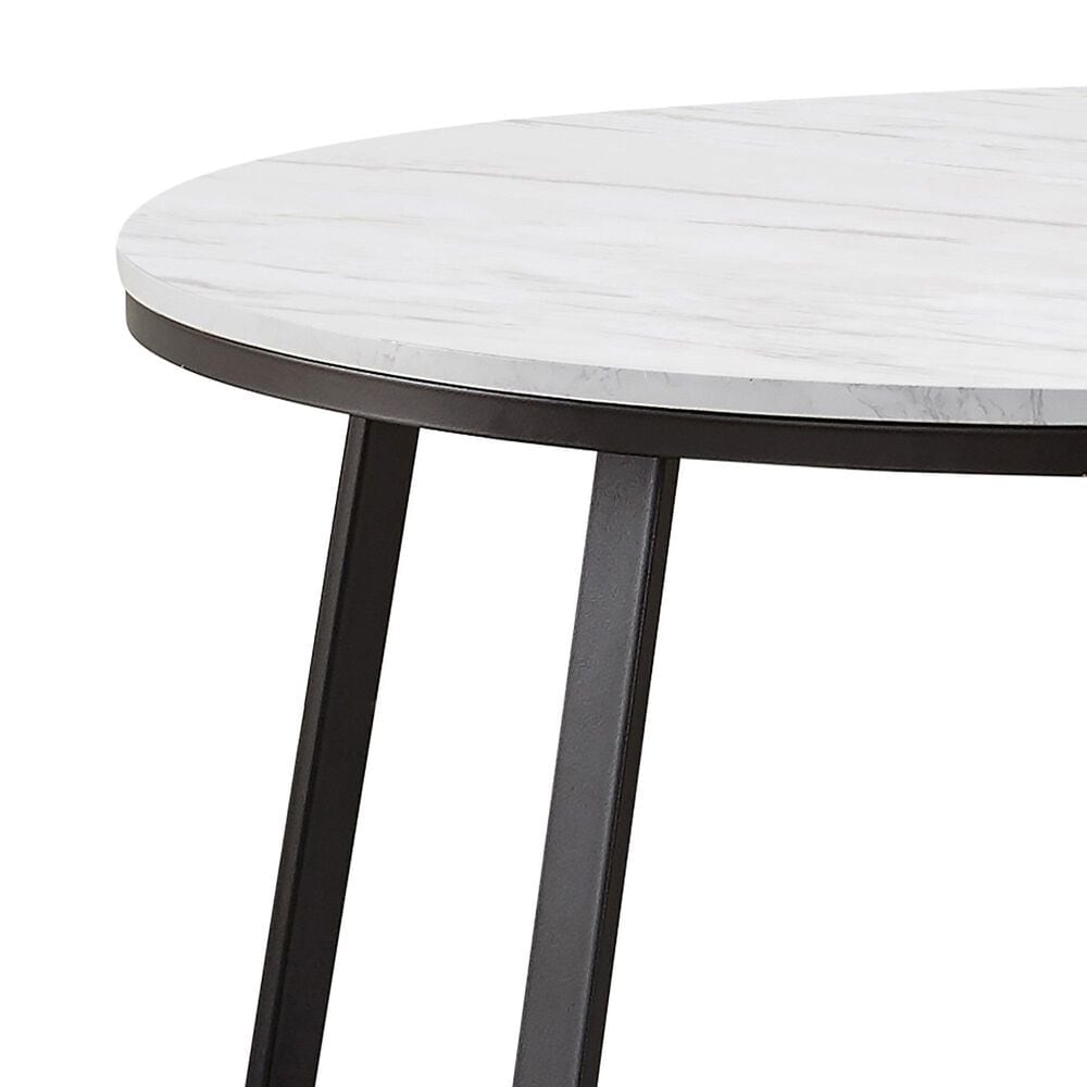 Pacific Landing Hugo Round Coffee Table in Matte Black and White, , large
