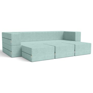 Jaxx Zipline 3-Piece Stationary Convertible Sleeper Sofa in Caribbean Velvet, , large
