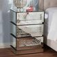 Baxton Studio Sabrina Mirrored 3-Drawer End Table in Silver, , large